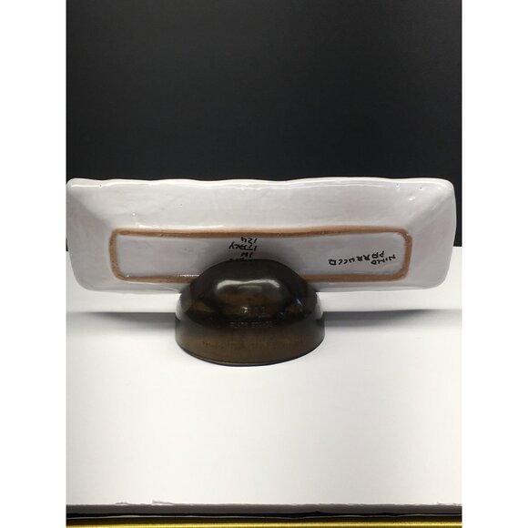 Vintage Nino Parrucca Plate Rectangle Ceramic Italian Pottery Wall Art Decor - Picture 9 of 15